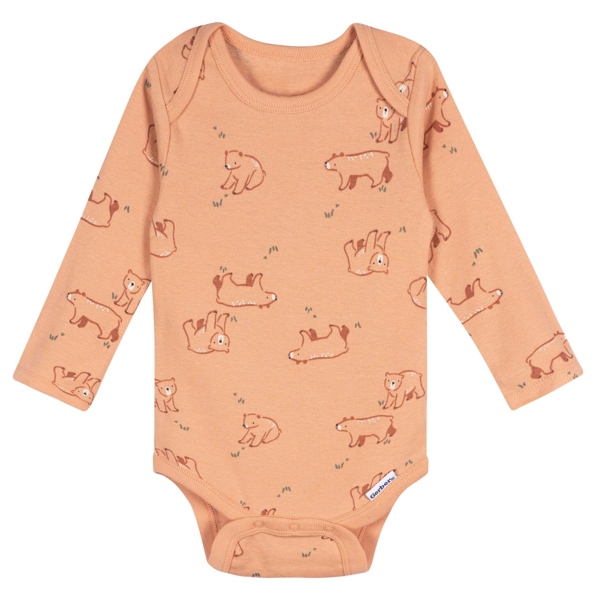 5-Pack Baby Neutral Green Heather Long Sleeve Bodysuits Onesies Bodysuits Gerber® 