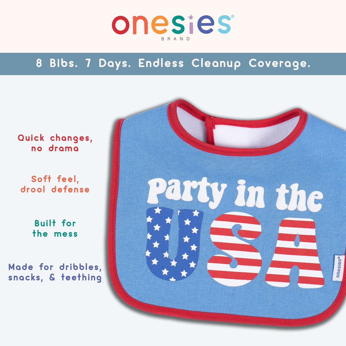 8-Pack Baby Neutral Holiday Drooling Bibs bibs Onesies® Brand 