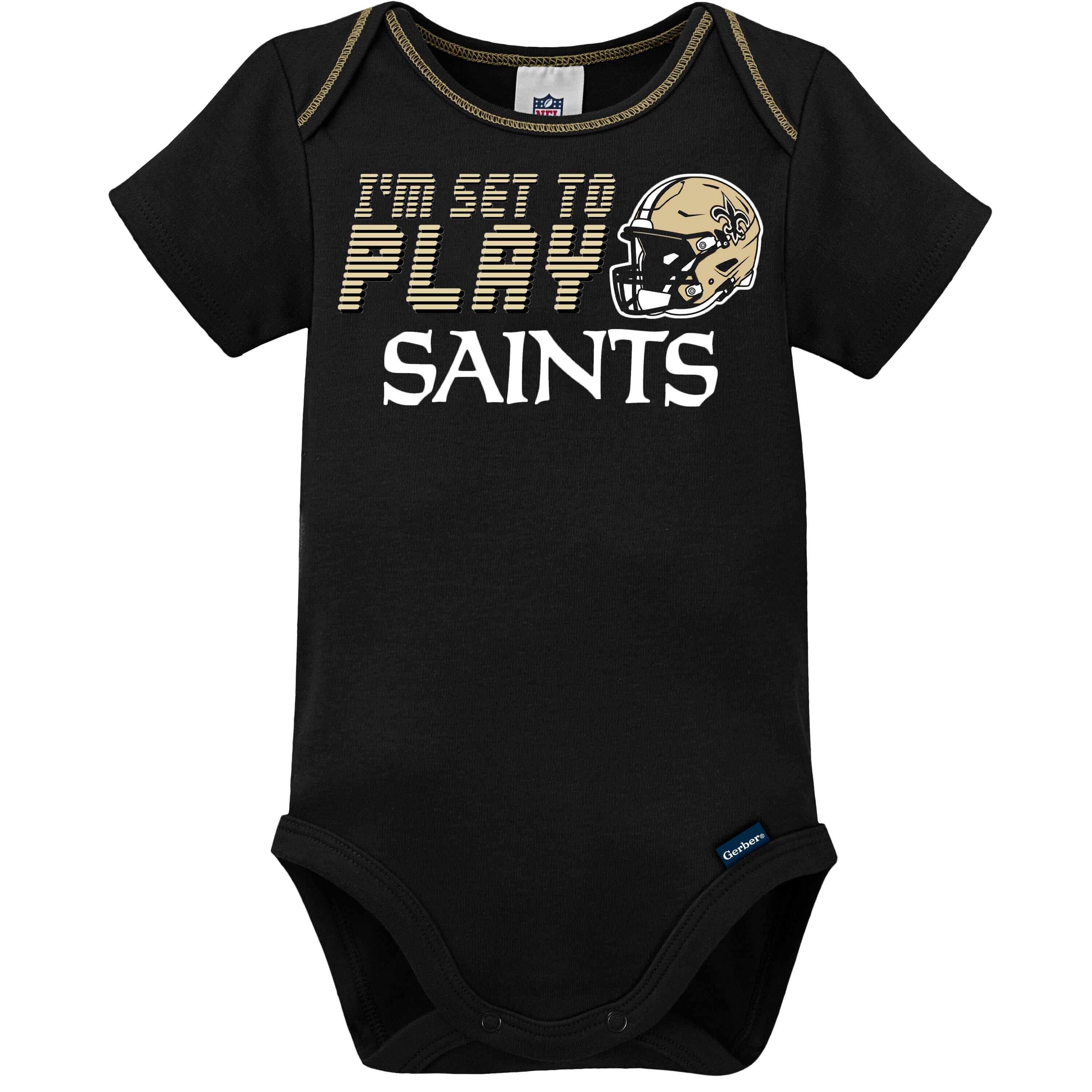 3-Pack Baby Boys Saints Short Sleeve Bodysuits