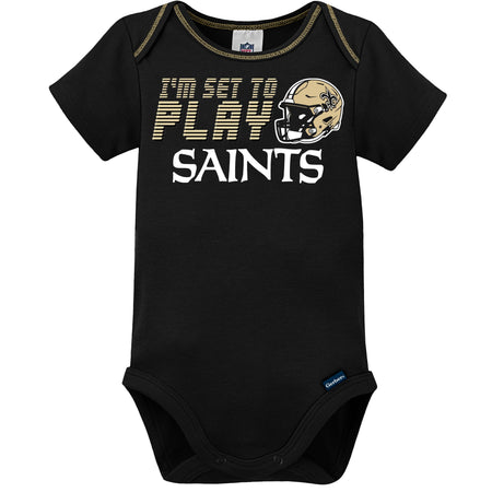 3-Pack Baby Boys Saints Short Sleeve Bodysuits