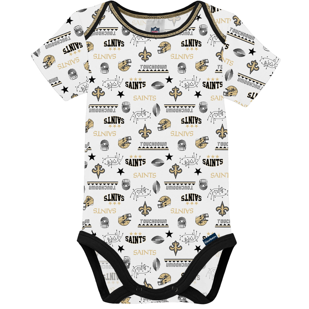 3-Pack Baby Boys Saints Short Sleeve Bodysuits