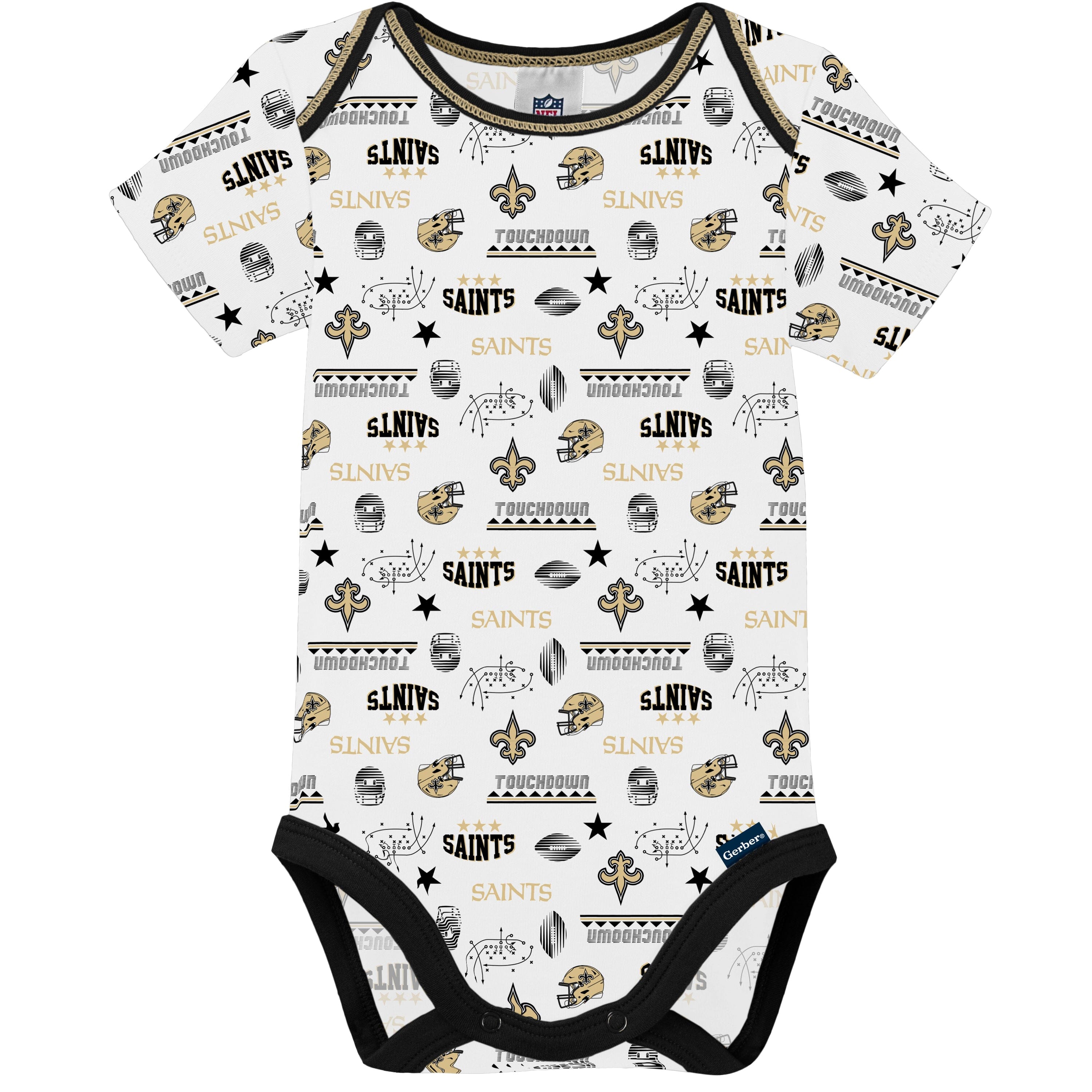3-Pack Baby Boys Saints Short Sleeve Bodysuits