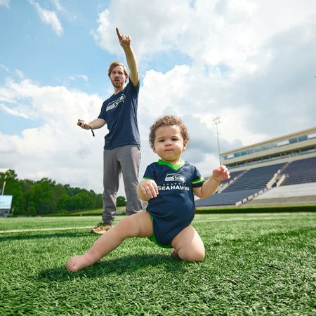 Baby Boys Seattle Seahawks Mesh V-Neck Bodysuit