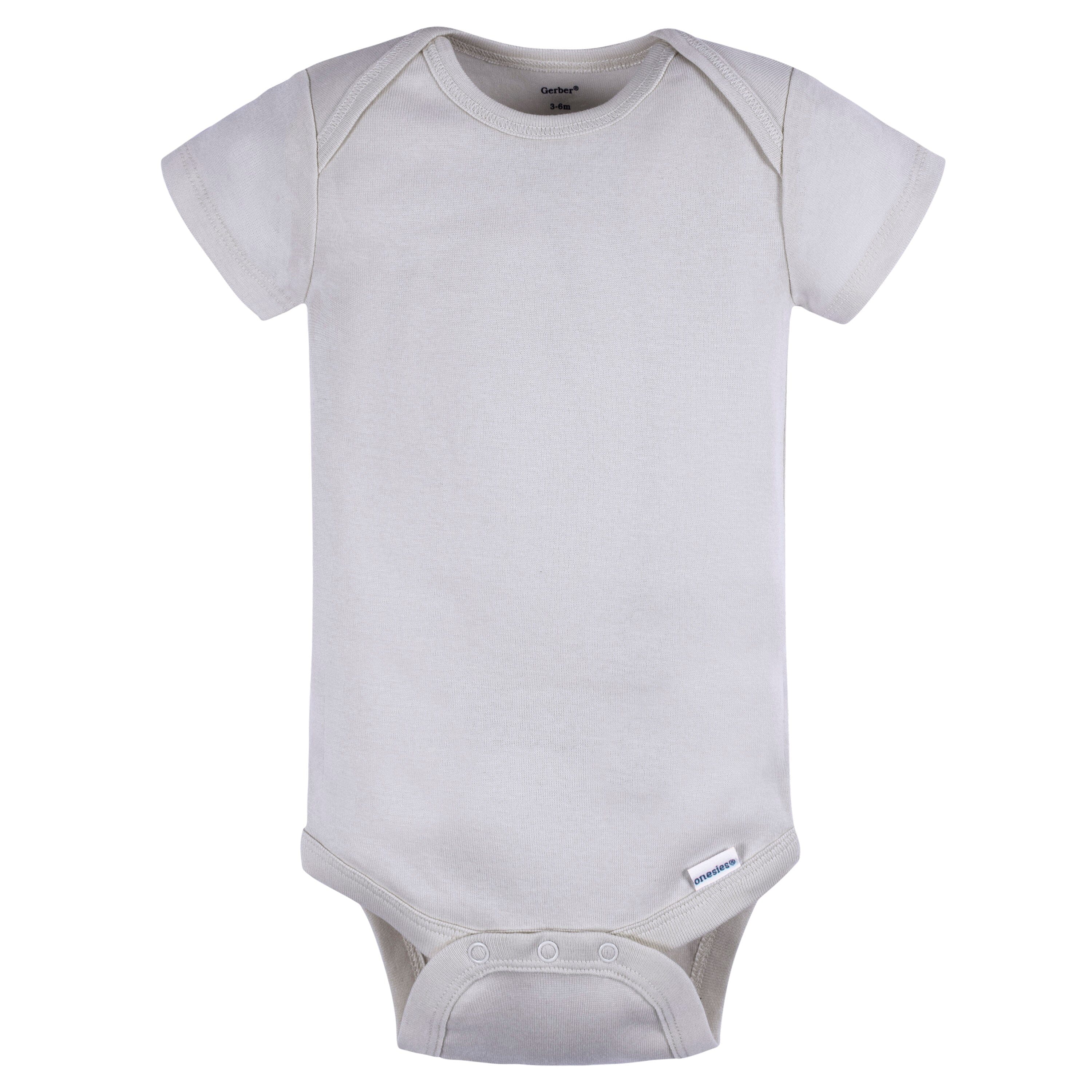 5-Pack Baby Neutral Grey/ Lt Grey Heather Short Sleeve Onesies® Bodysuits