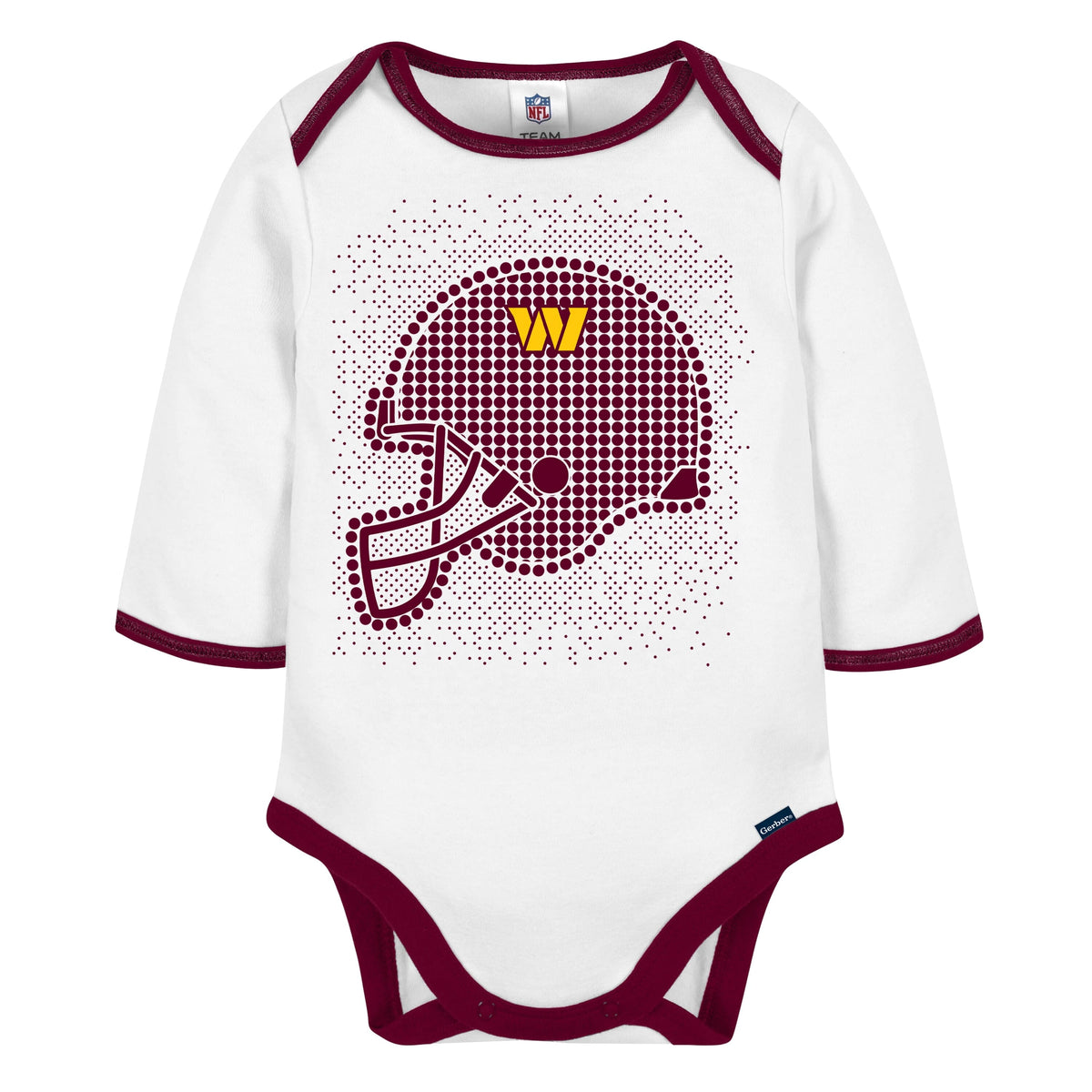3-Piece Baby Boys Washington Commanders Bodysuit, Footed Pant, & Cap Set