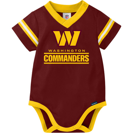 Baby Boys Washington Commanders Short Sleeve Mesh V-Neck Bodysuit
