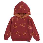 Infant and Toddler Neutral Red Glasses Hoodie