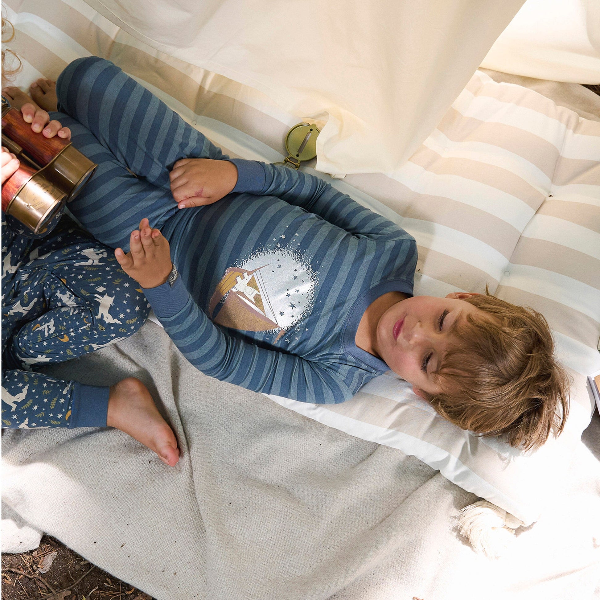 2-Piece Infant & Toddler Boys Blue Stripe Where The Wild Things Are Snug Fit Pajama Set Sleepwear Modern Moments™ by Gerber® 