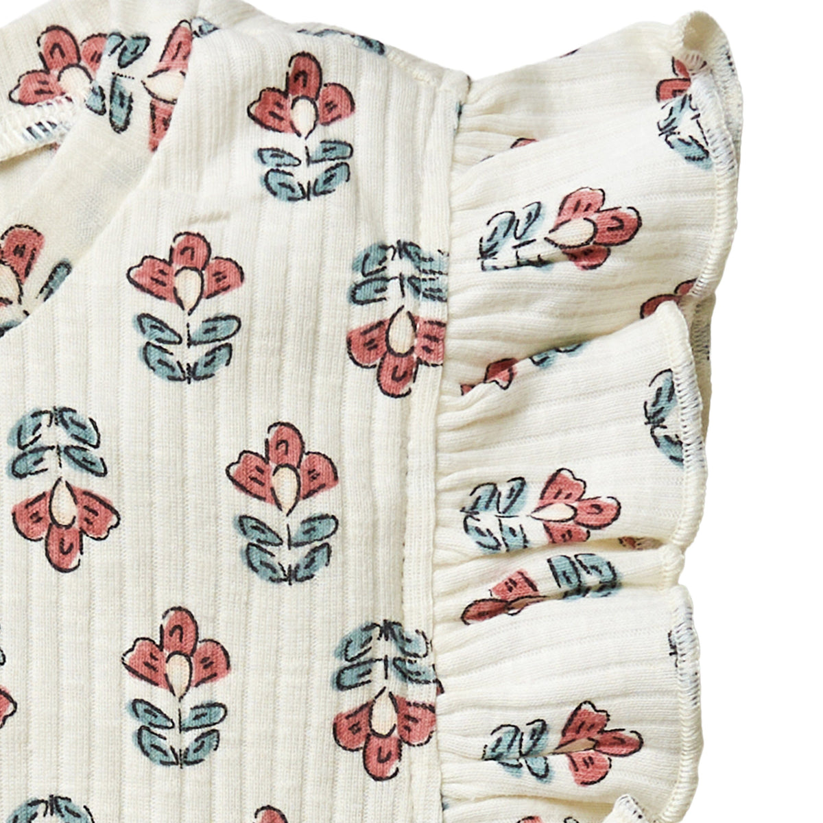 2-Pack Ivory Flower Ruffled Sleeveless Top & Wide Leg Shorts Bundle Gerber Childrenswear 