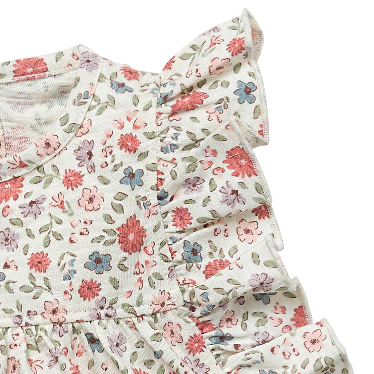 2-Piece Baby Girl Vanilla Garden Ruffled Sleeve Top & Cuffed Shorts Bundle outfits Modern Moments™ by Gerber® 