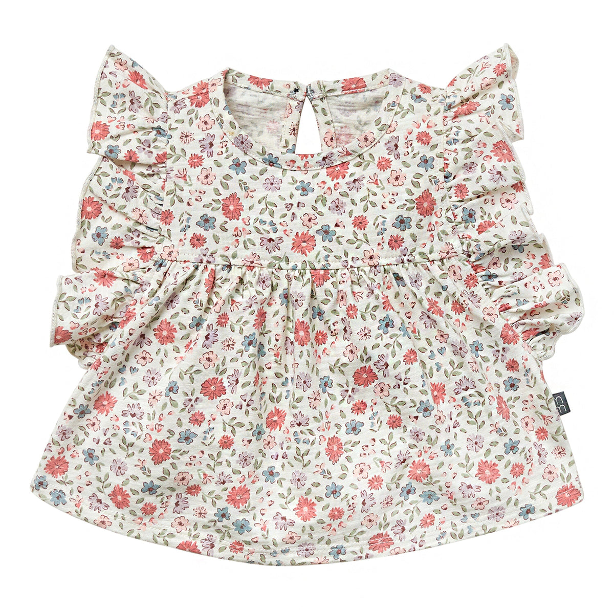 2-Piece Baby Girl Vanilla Garden Ruffled Sleeve Top & Cuffed Shorts Bundle outfits Modern Moments™ by Gerber® 