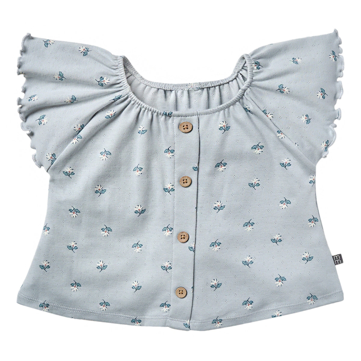 2-Piece Infant & Toddler Girls Light Blue Daisy Ruffled Sleeve Top & Smocked Wide Leg Shorts Bundle outfits Modern Moments™ by Gerber® 