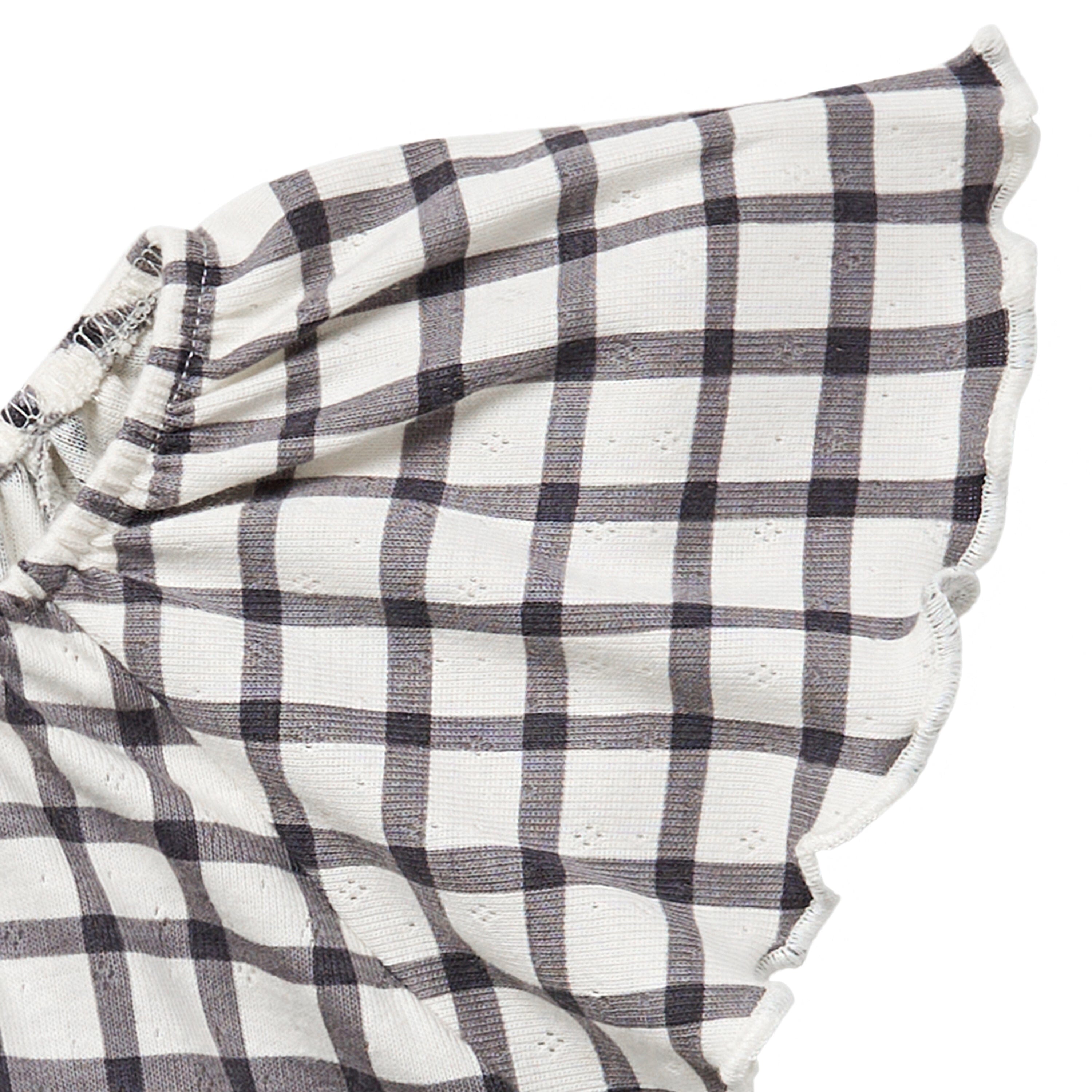 2-Piece Infant & Toddler Girls Dark Grey Plaid Ruffled Sleeve Top & Wide Leg Shorts Bundle outfits Modern Moments™ by Gerber® 