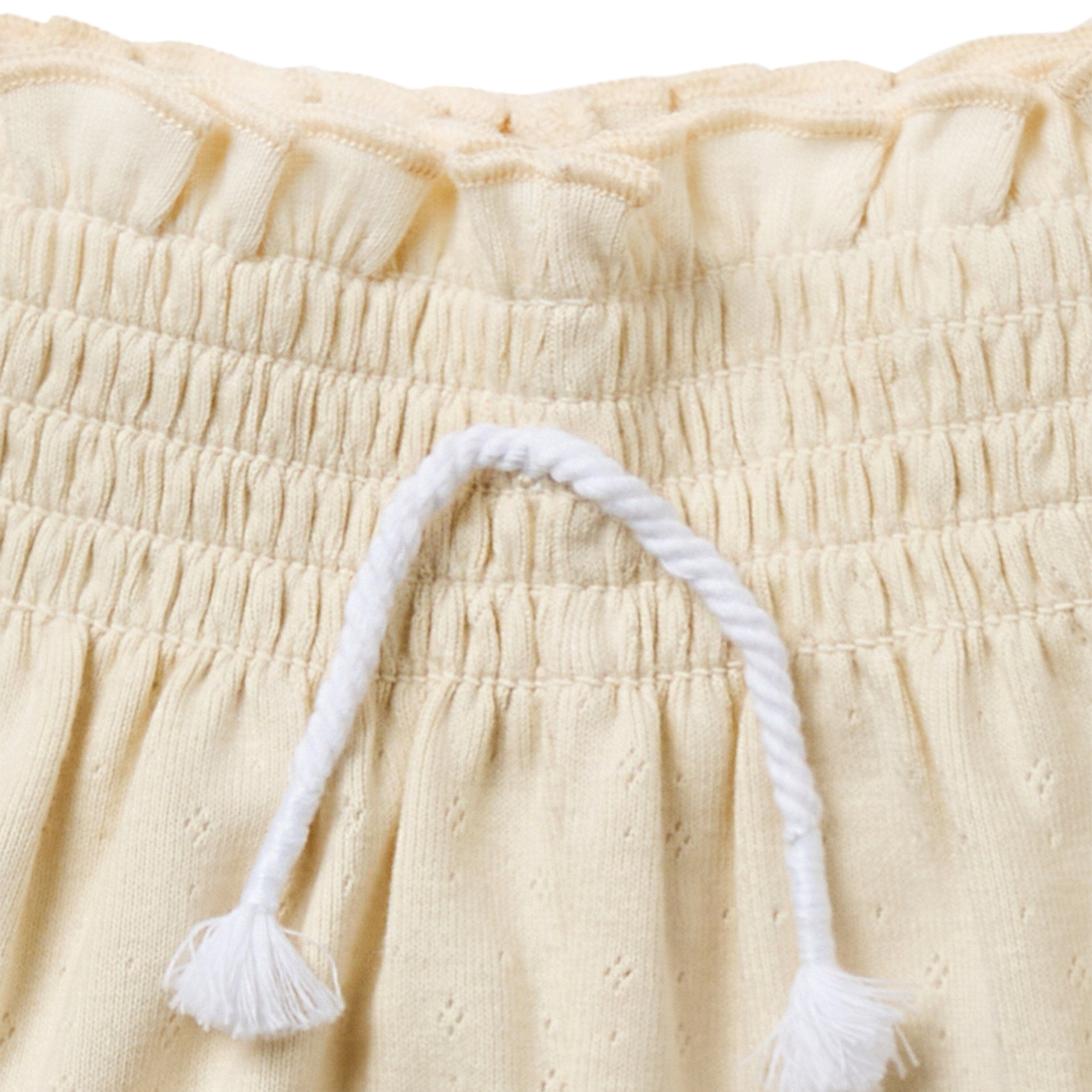 2-Pack Infant & Toddler Girls Light Beige and Blue Smocked Wide Leg Shorts Bundle bottoms Gerber Childrenswear 