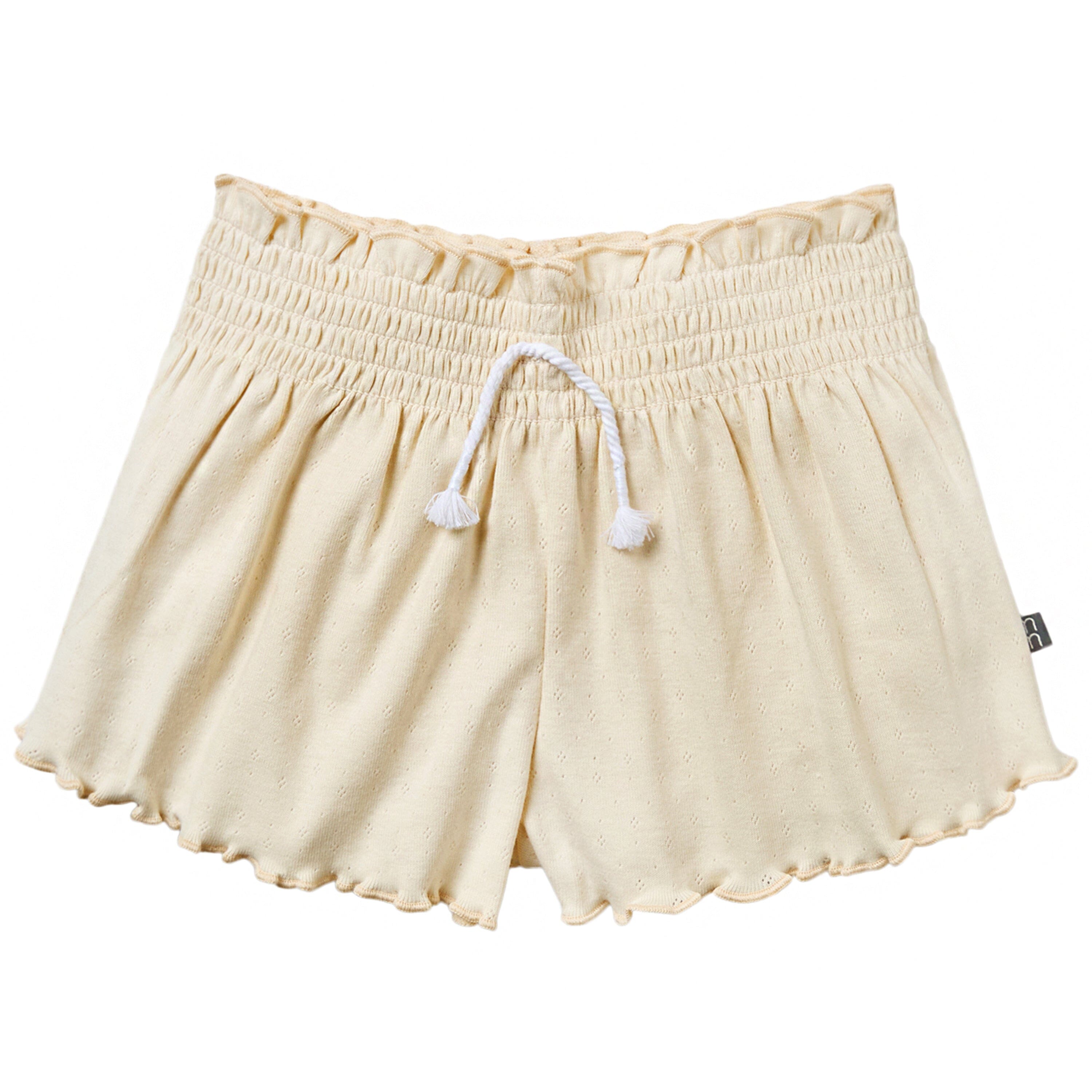 2-Piece Infant & Toddler Girls Beige Flowers Smocked Sleeveless Top & Wide Leg Shorts Bundle outfits Modern Moments™ by Gerber® 