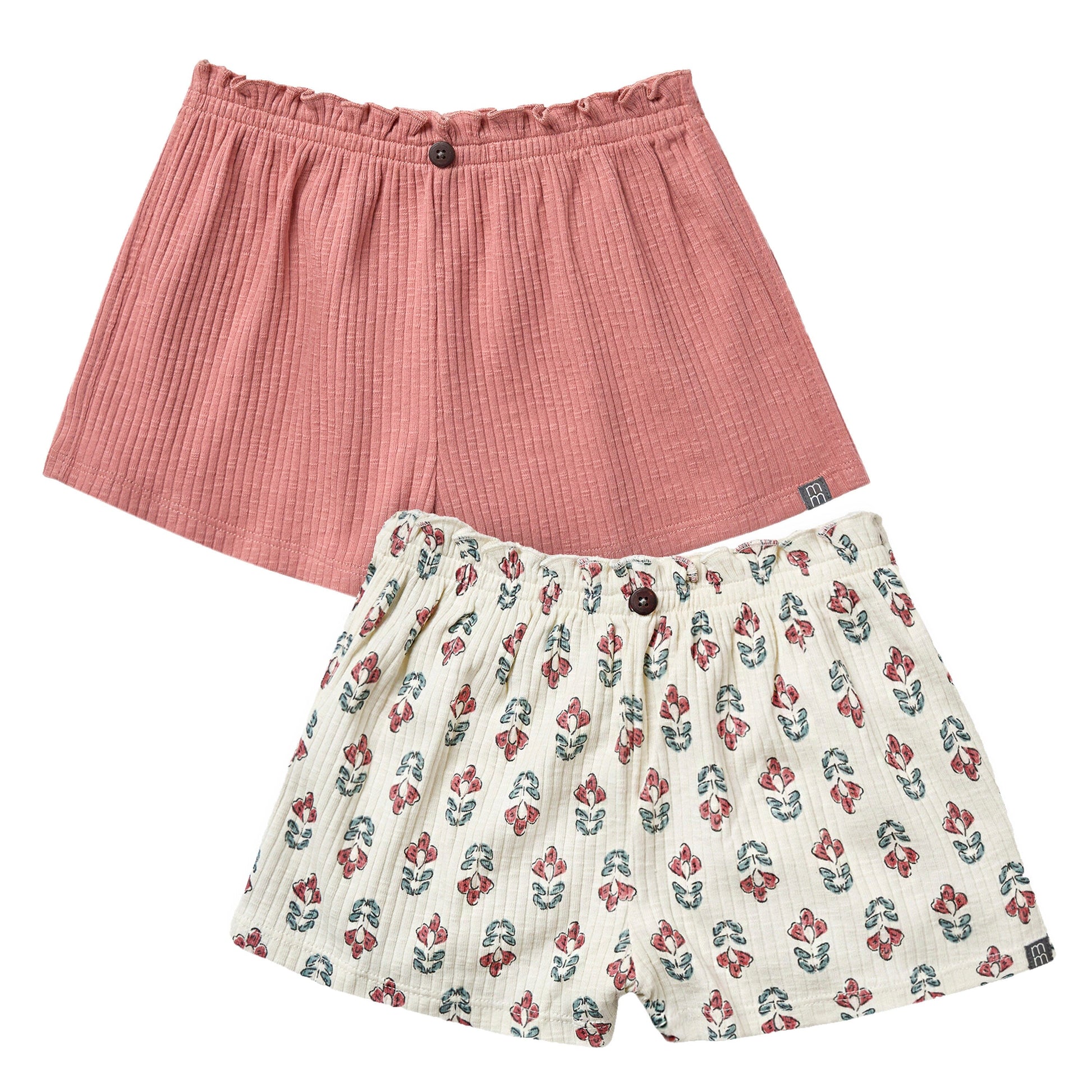 2-Pack Infant & Toddler Girls Medium Rose & Ivory Flower Wide Leg Shorts bottoms Modern Moments™ by Gerber® 