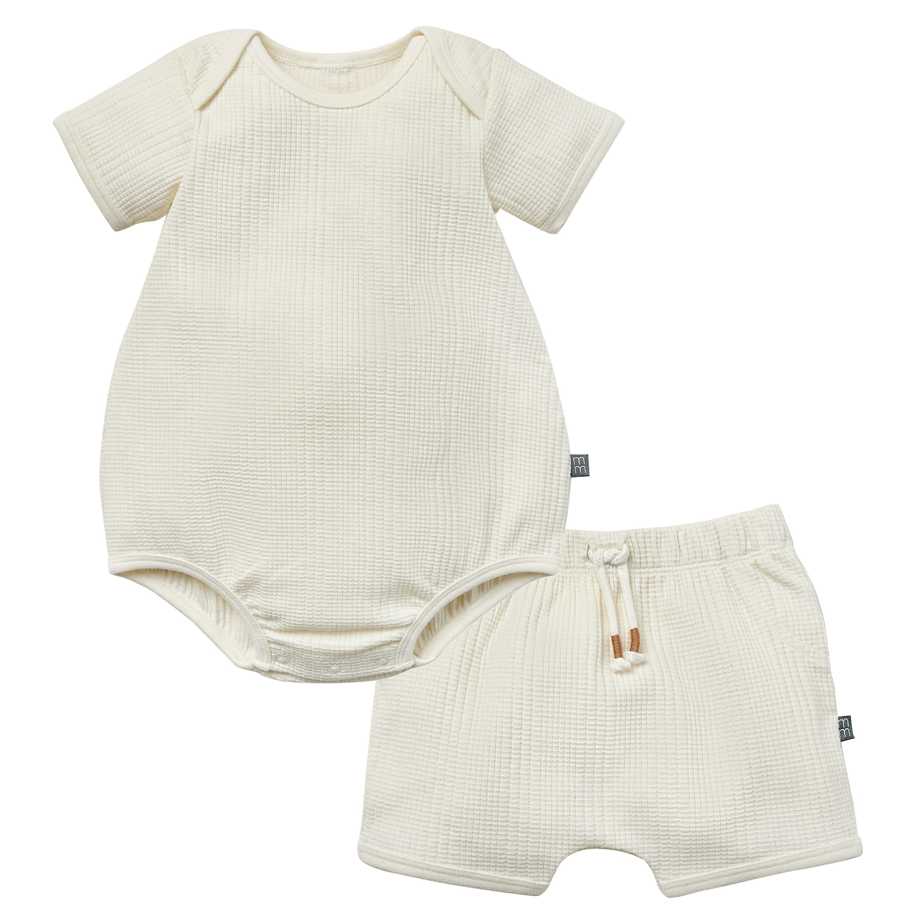 2-Piece Baby Neutral Dumpling Romper & Harem Shorts Bundle outfits Modern Moments™ by Gerber® 