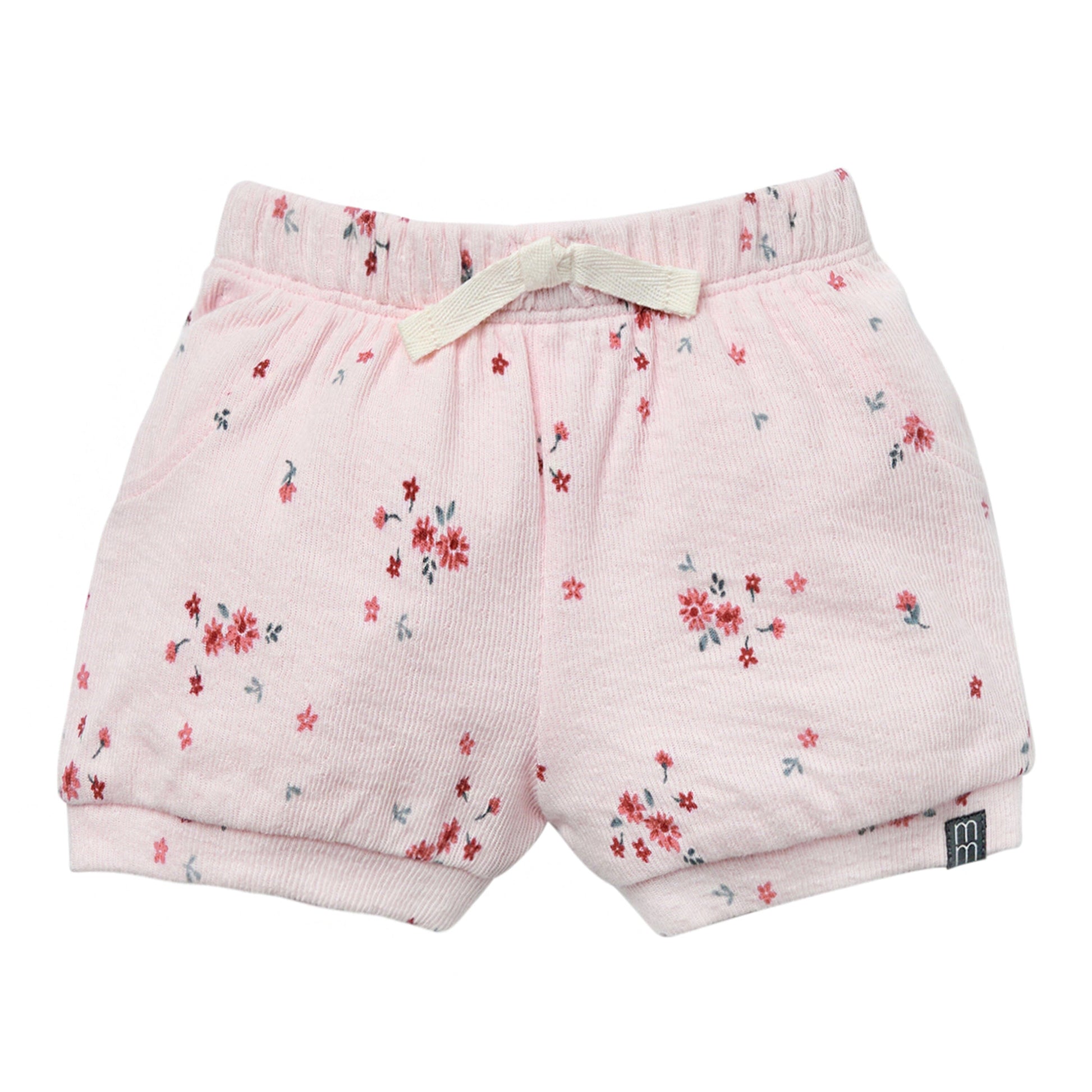 2-Piece Baby Girl Light Pink Floral Ruffled Sleeve Top & Cuffed Shorts Bundle outfits Gerber Childrenswear 