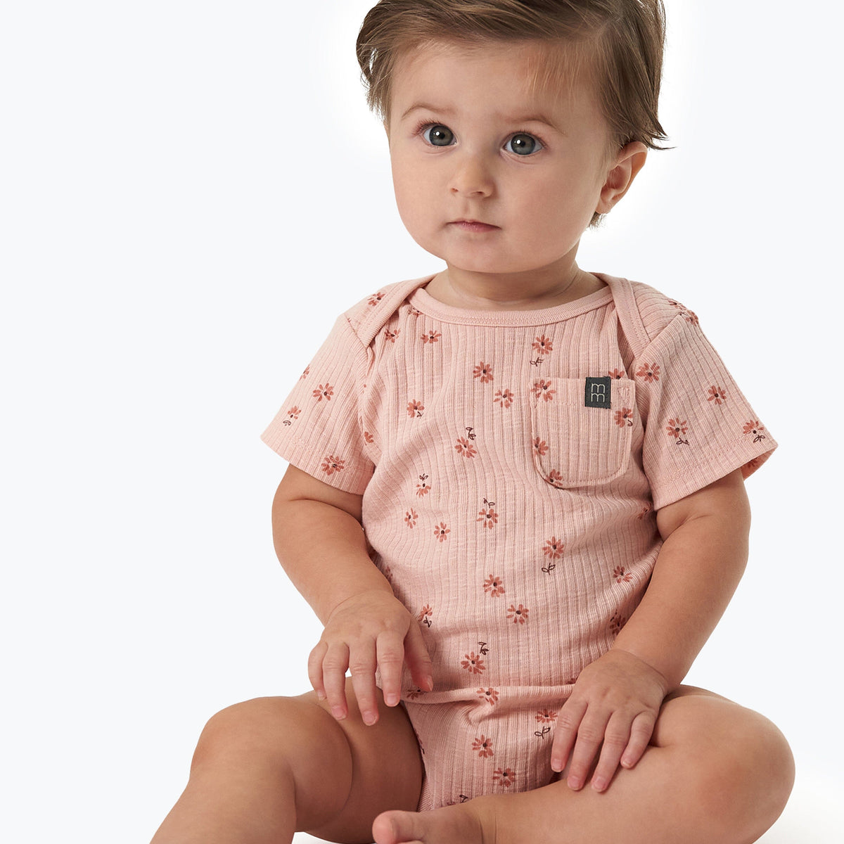 2-Piece Baby Girl Rose Flower Short Sleeve Bodysuit & Pant Bundle outfits Modern Moments™ by Gerber® 