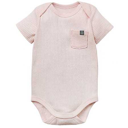2-Piece Baby Girls Light Rose Bodysuit & Harem Shorts Set