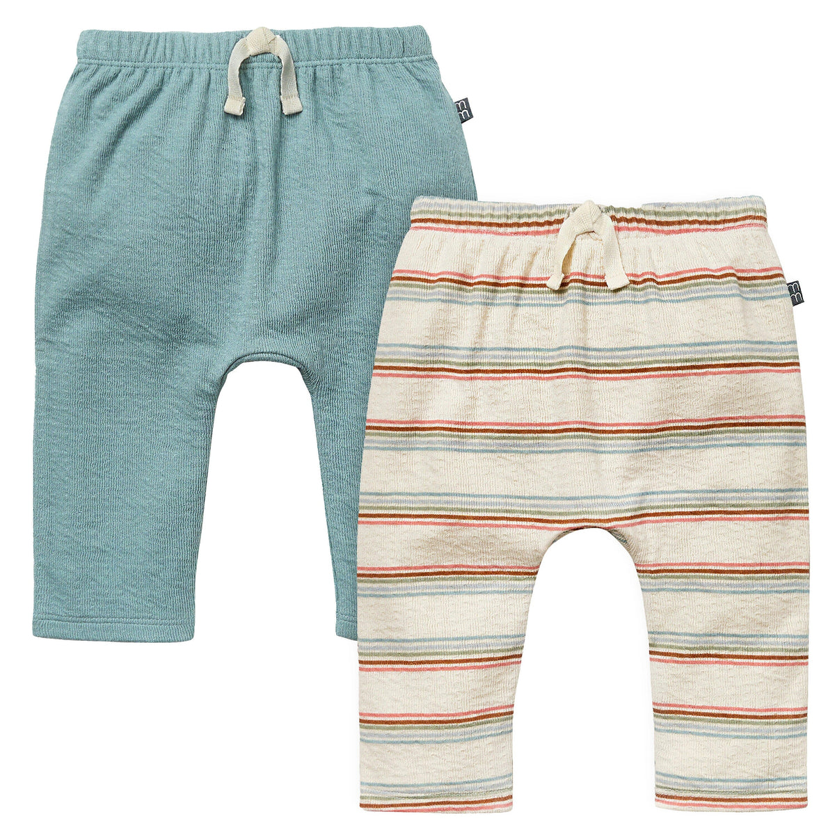 2-Pack Baby Boys Light Beige Stripe & Teal Harem Pants Bundle bottoms Modern Moments™ by Gerber® 