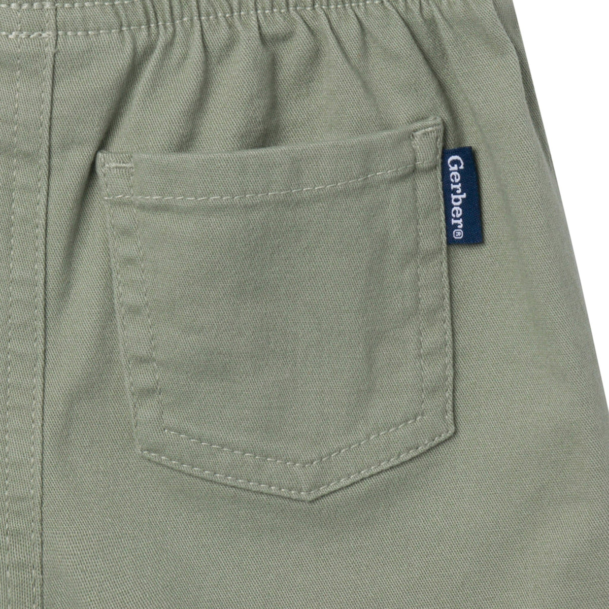 Baby & Toddler Girls Olive Stretch Twill Shorts Pants & Bottoms Gerber® 