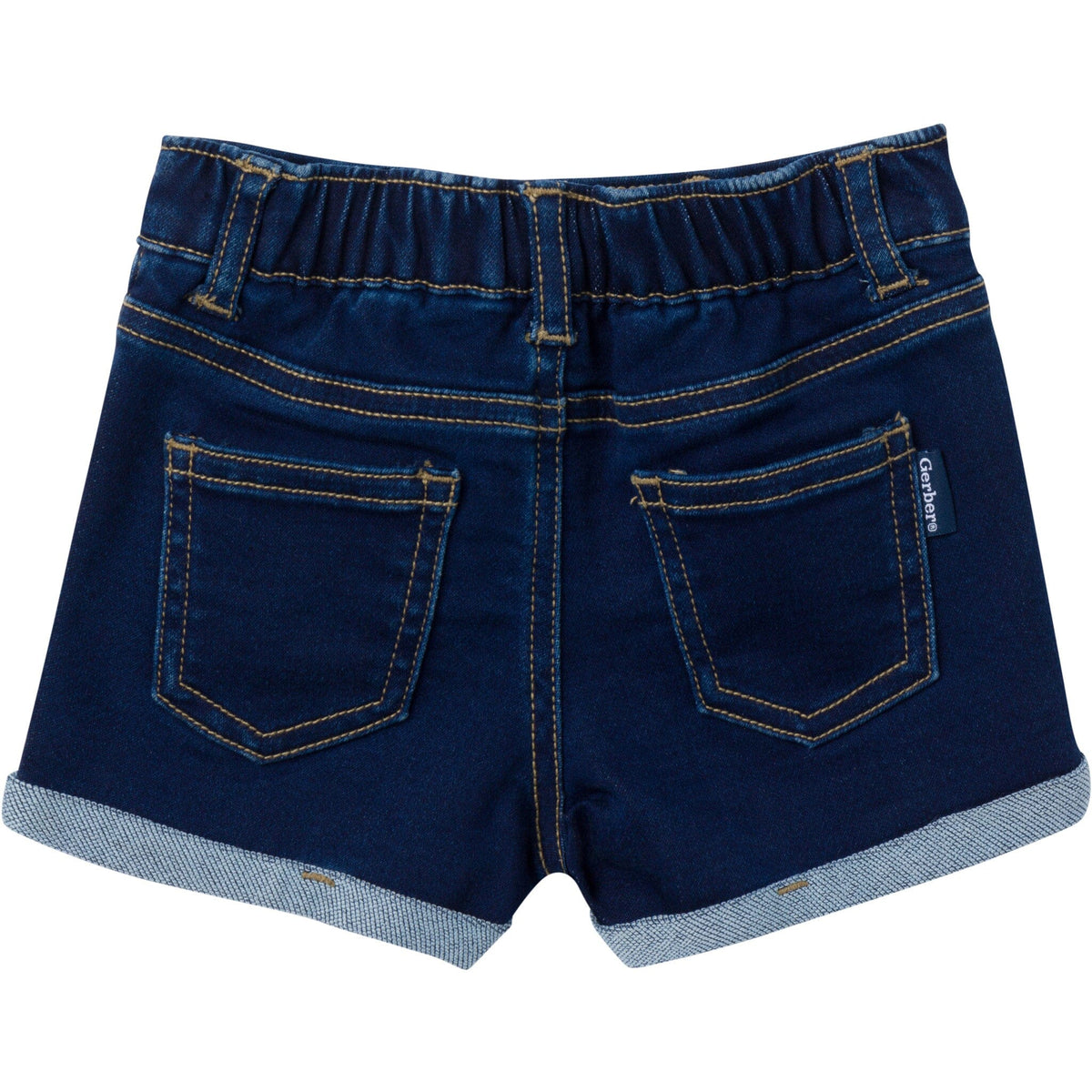 Baby & Toddler Neutral Dark Wash Cuffed Denim Shorts Pants & Bottoms Gerber® 