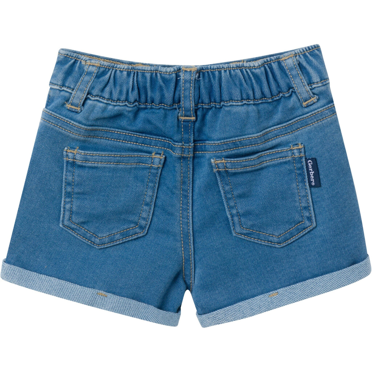 Baby & Toddler Neutral Light Wash Cuffed Denim Shorts Pants & Bottoms Gerber® 