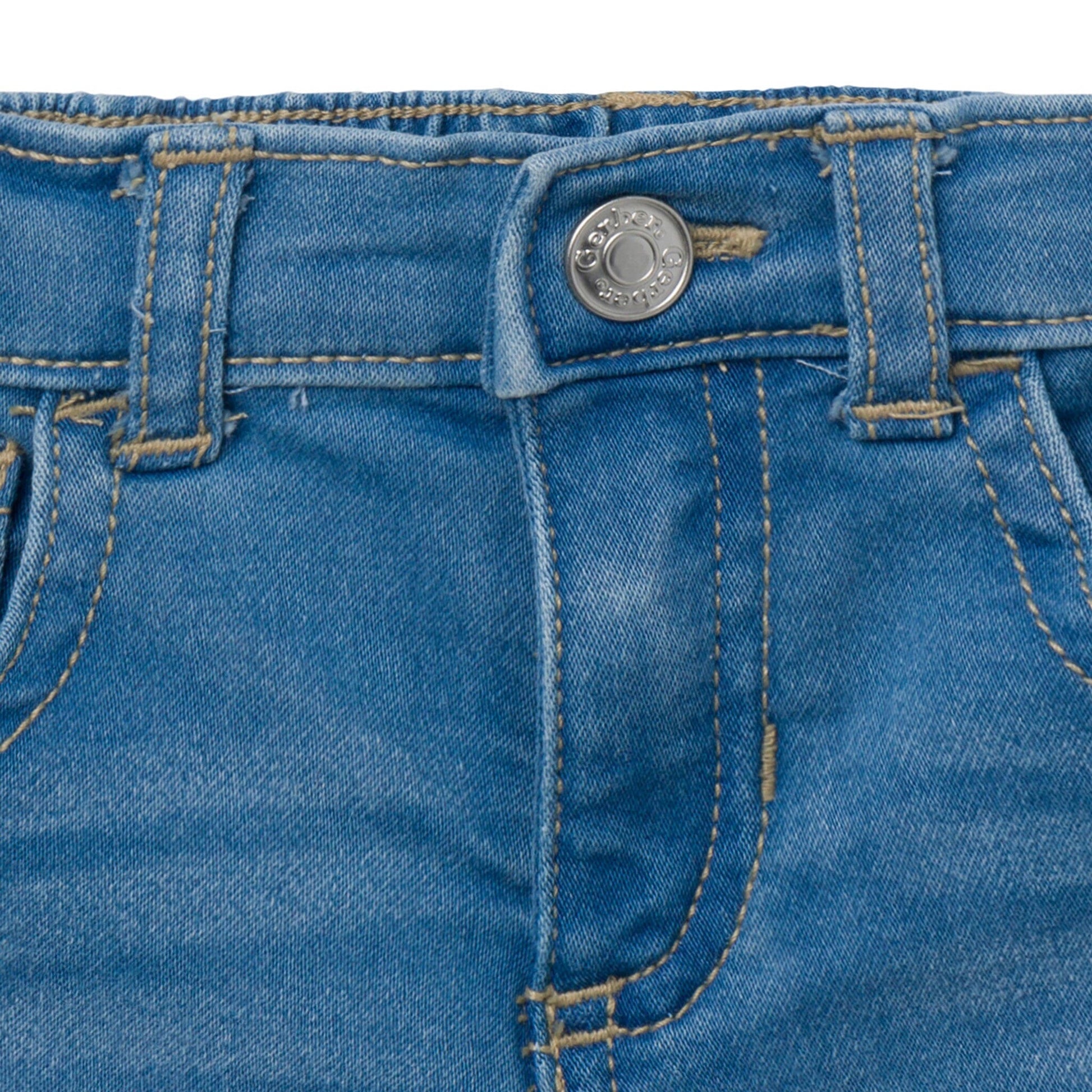 Baby & Toddler Neutral Light Wash Cuffed Denim Shorts Pants & Bottoms Gerber® 