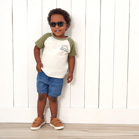 Infant & Toddler Neutral Light Wash Denim Shorts