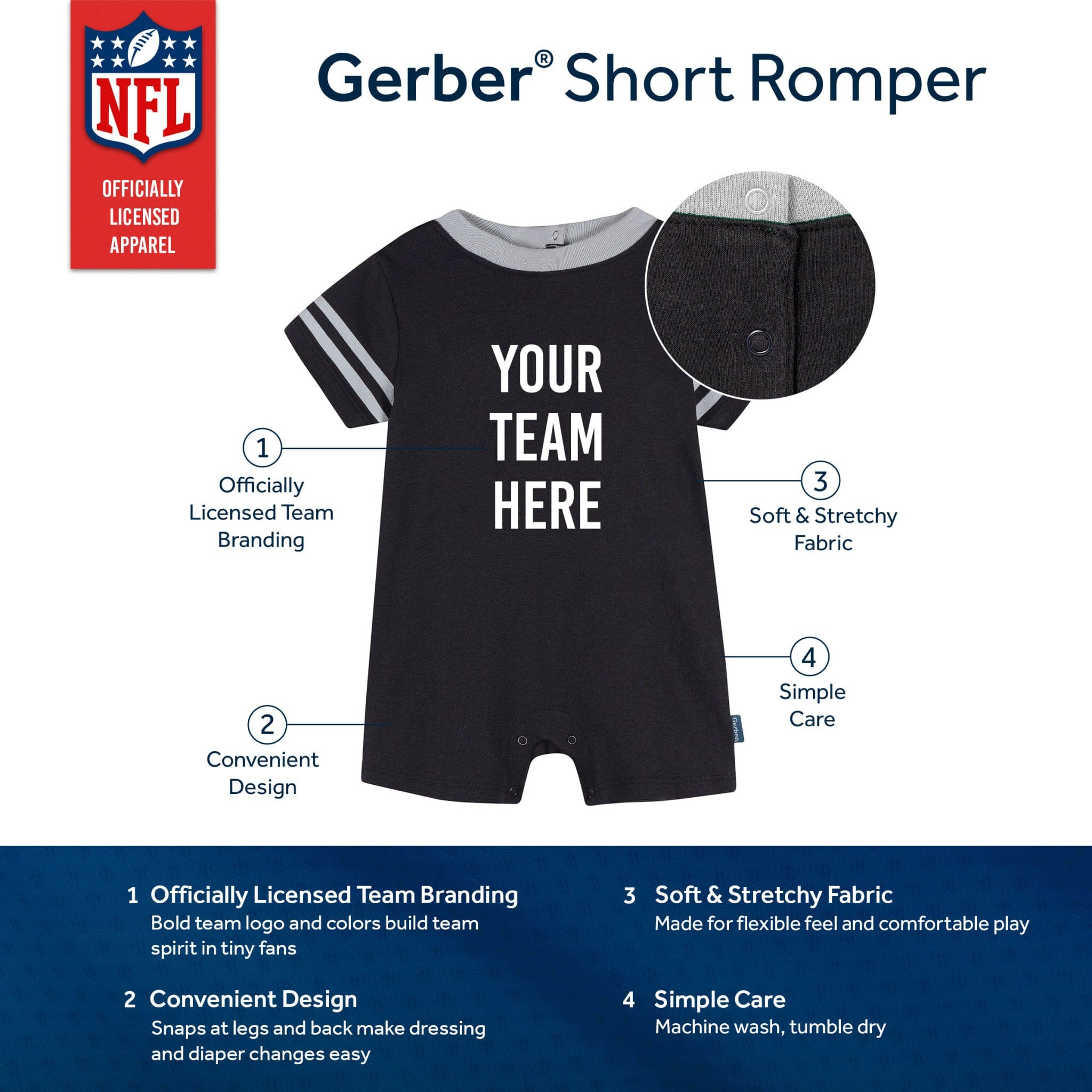 Baby Boys Pittsburgh Steelers Romper NFL NFL 