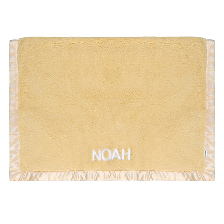 Embroidered Geo Trim Plush Blanket