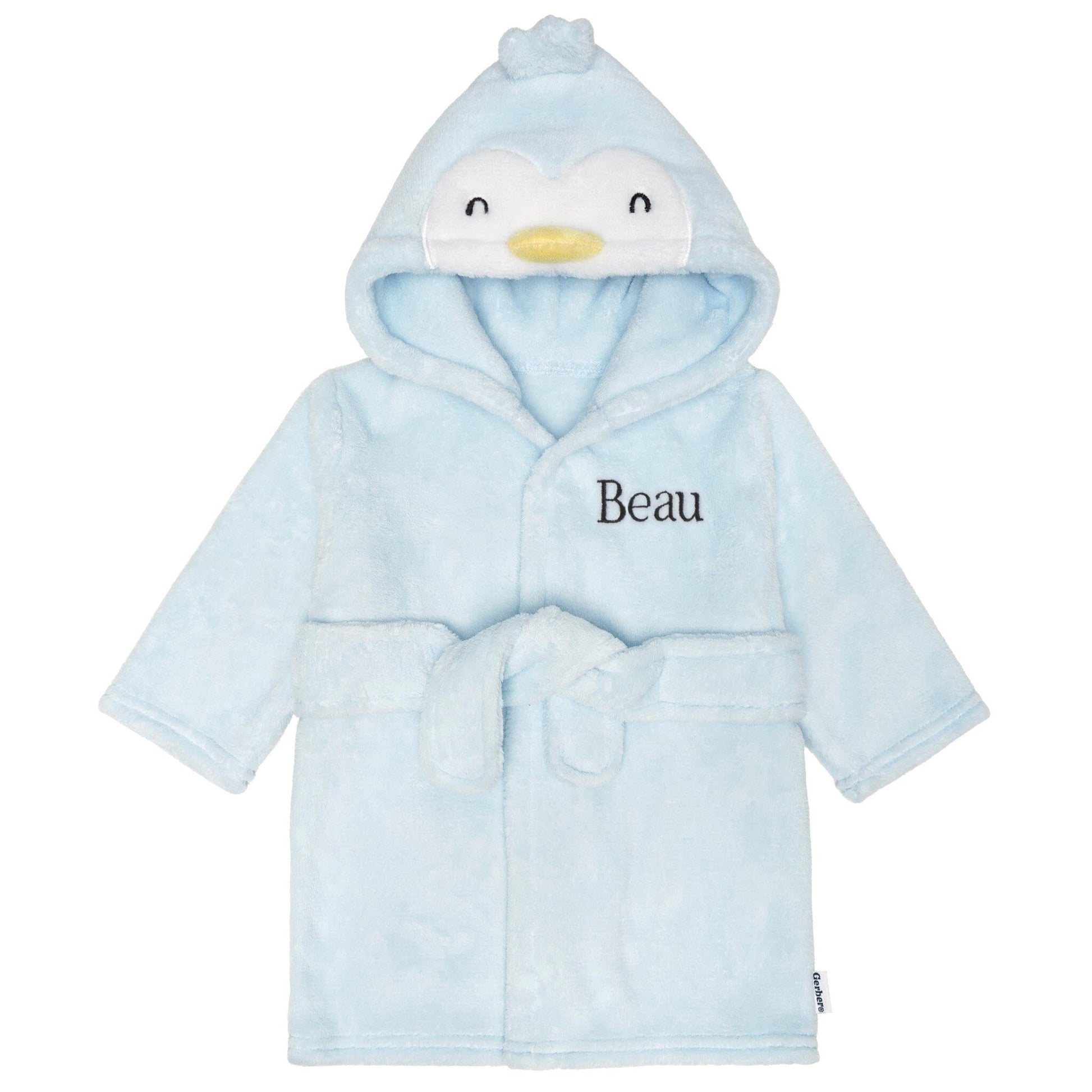 Embroidered Baby Neutral Penguin Robe