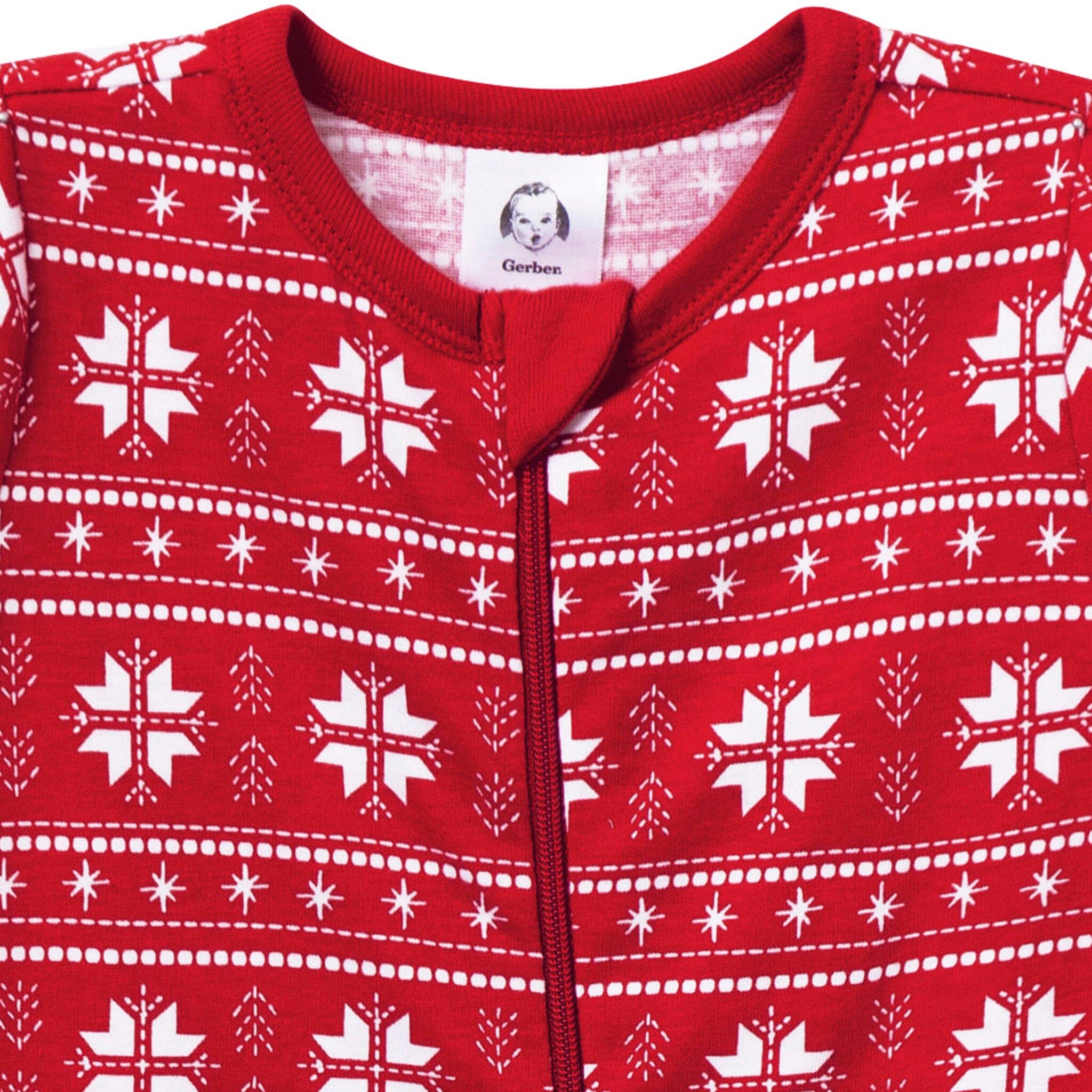 Baby Neutral Red Fair Isle Sleep 'N Play sleepwear Gerber® 