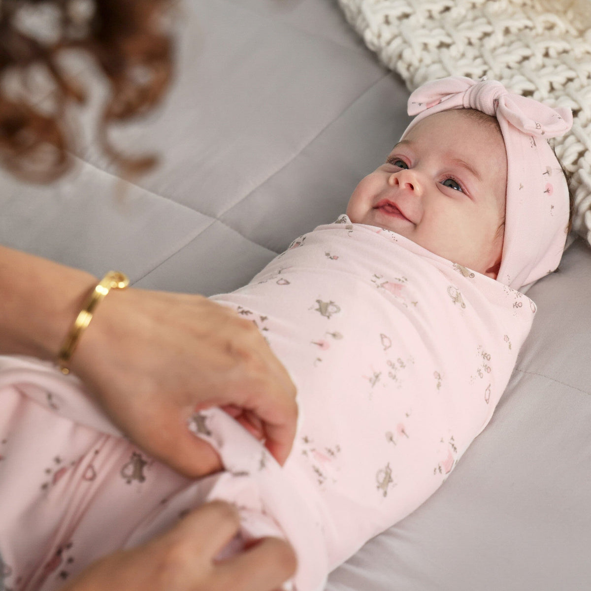 2-Piece Baby Girls Garden Swaddle and Headband Set Blankets Gerber® 