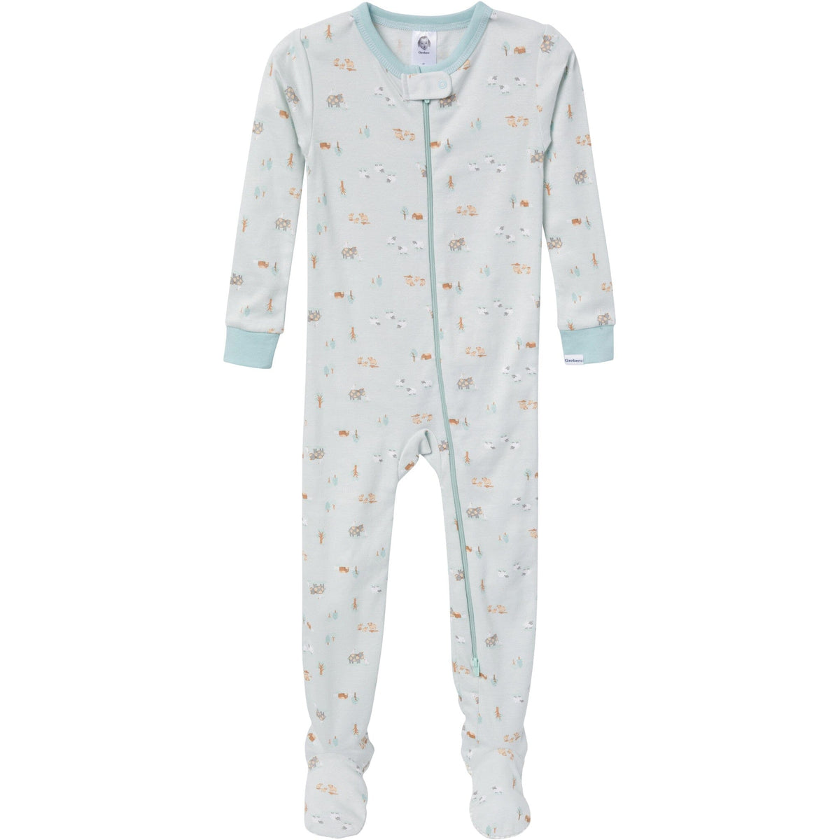 4-Pack Baby & Toddler Neutral Farm Snug Fit Footed Pajamas sleepwear Gerber® 