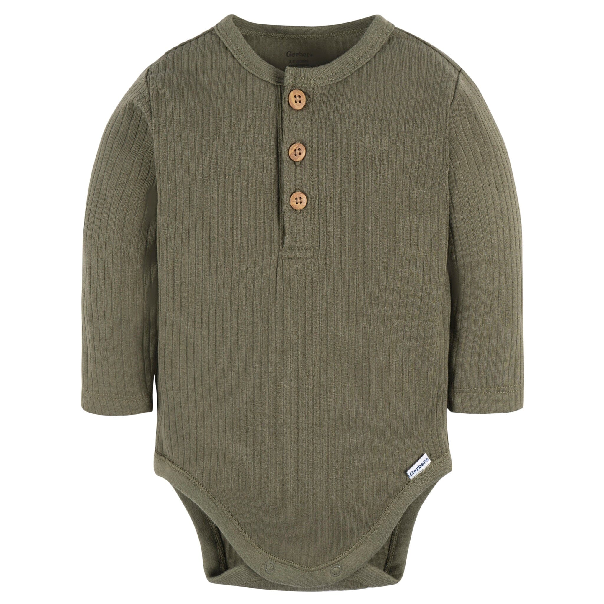 2-Pack Baby Boys Charcoal & Green Henley Onesies® Bodysuits onesies Gerber® 