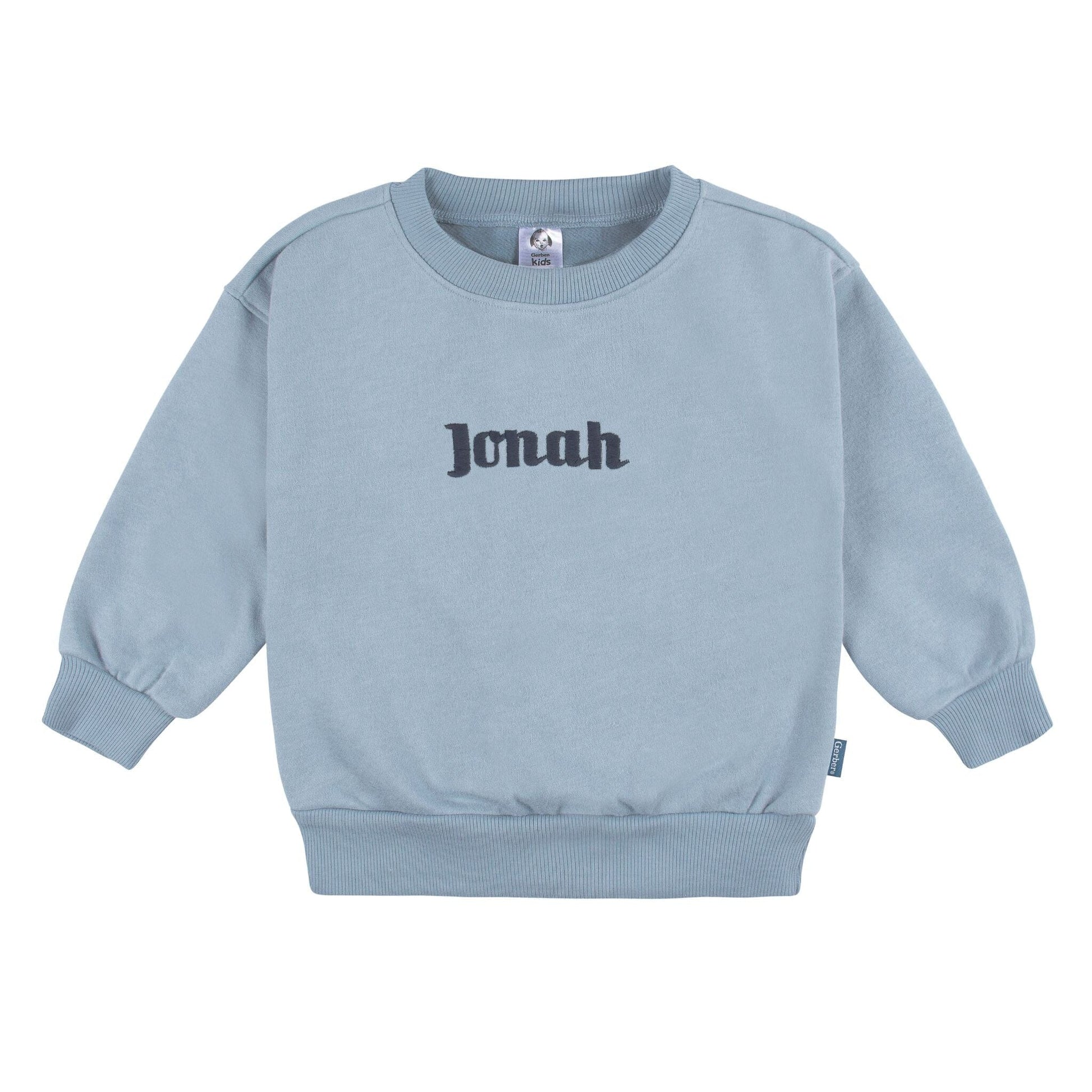 Embroidered 2-Piece Infant & Toddler Neutral Blue Sweatshirt & Pant Set outfits Gerber® 