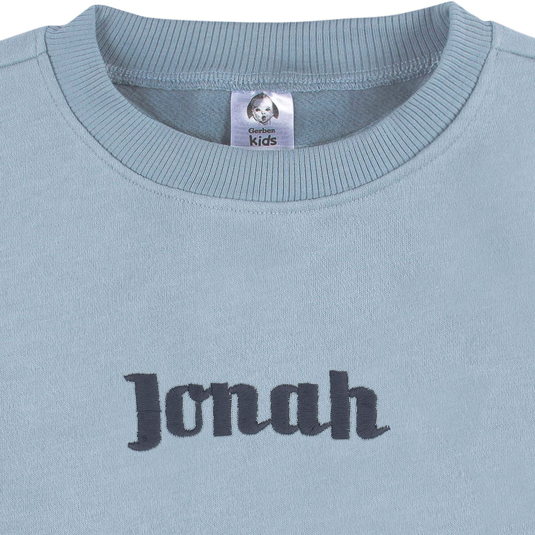Embroidered 2-Piece Infant & Toddler Neutral Blue Sweatshirt & Pant Set outfits Gerber® 