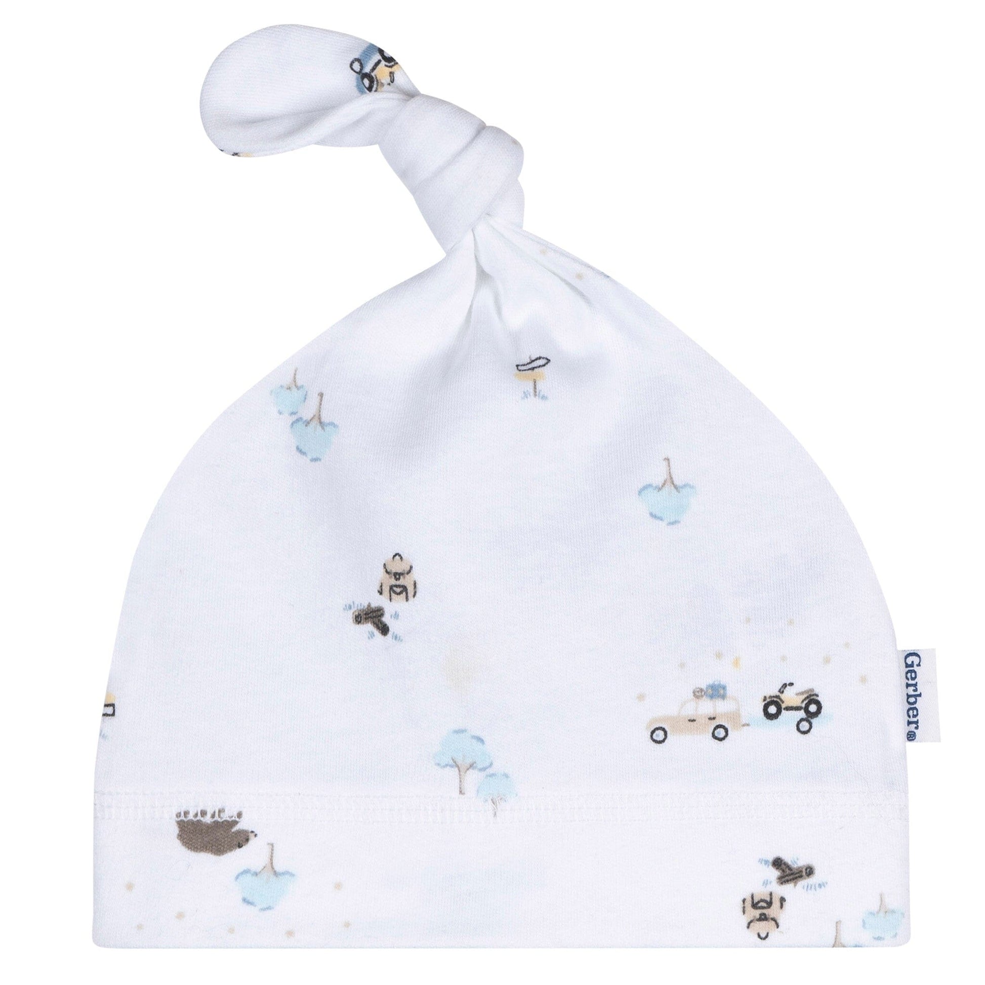 3-Piece Baby Boys Road Trip Footless Pajamas, Swaddle, and Cap Bundle Bundle Gerber Childrenswear 