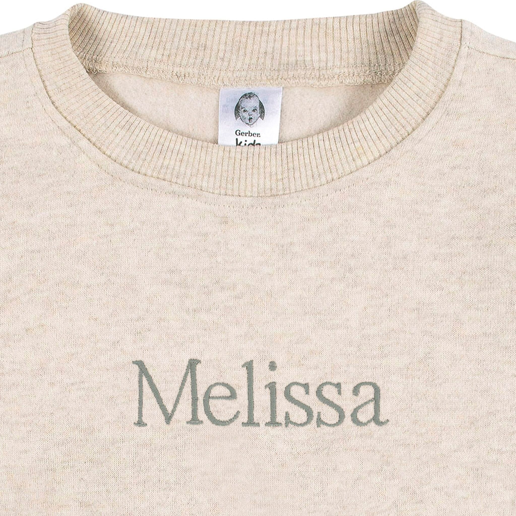 Embroidered 2-Piece Infant & Toddler Neutral Oatmeal Heather Sweatshirt & Pant Set outfits Gerber® 