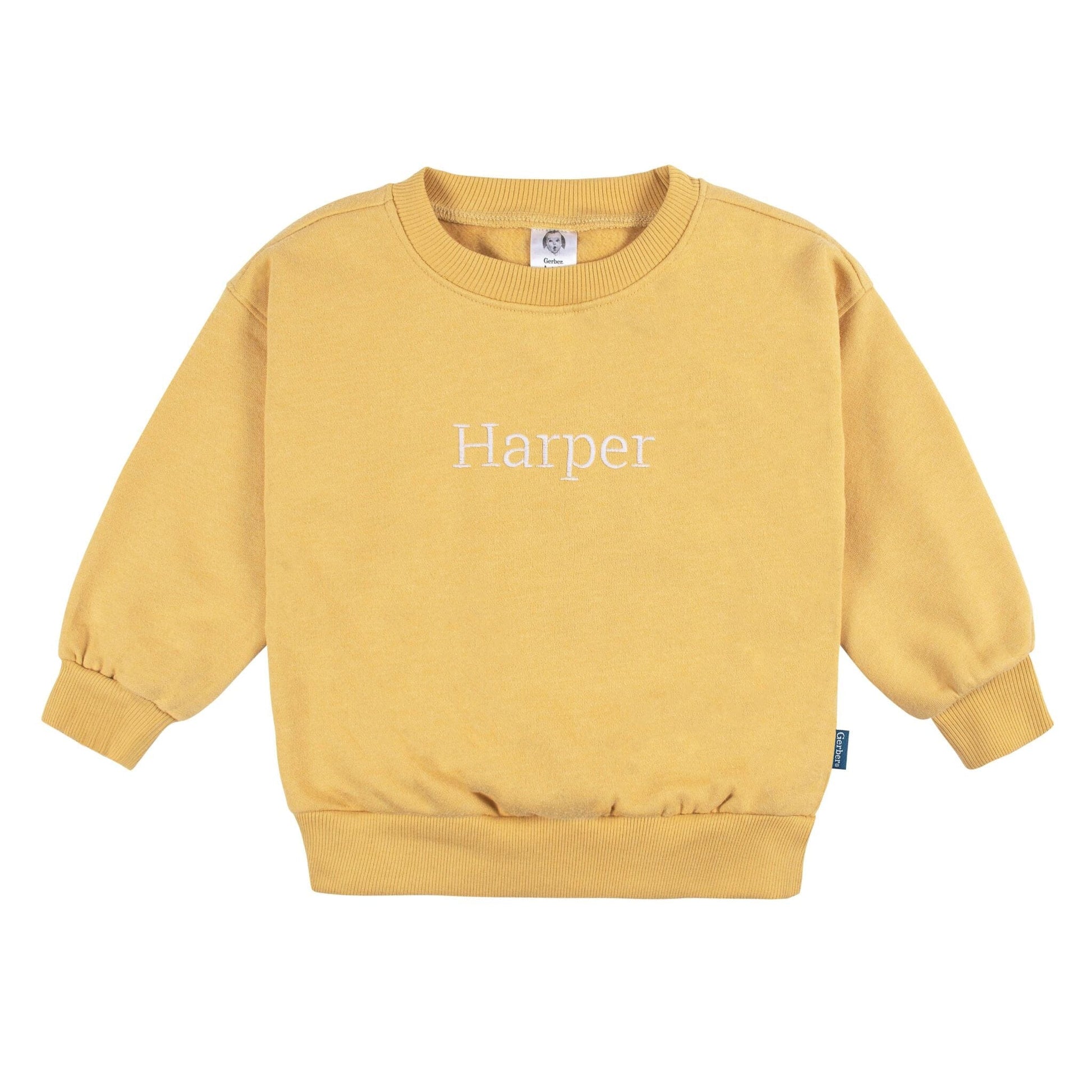Embroidered 2-Piece Infant & Toddler Neutral Yellow Sweatshirt & Pant Set outfits Gerber® 