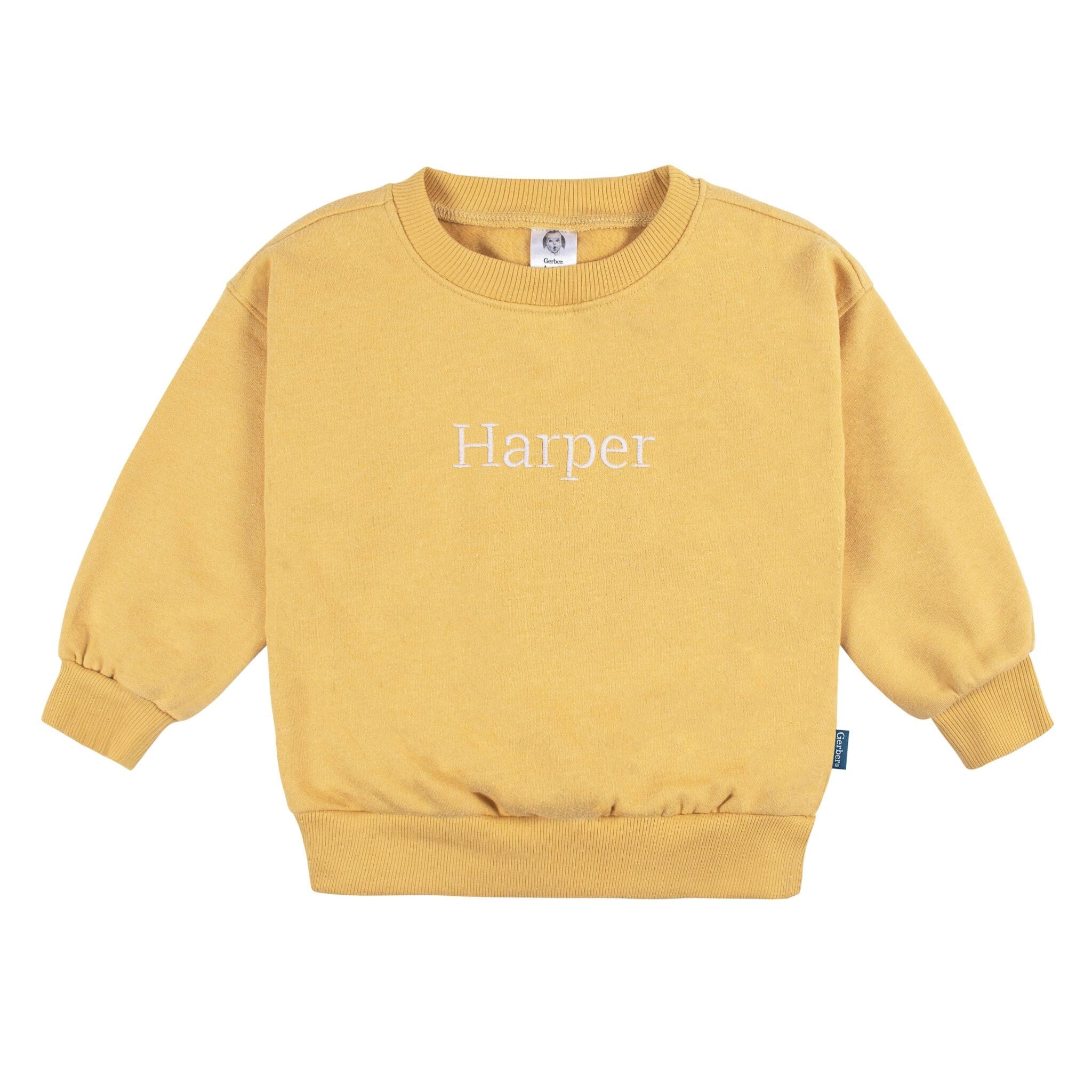 Embroidered 2-Piece Infant & Toddler Neutral Yellow Sweatshirt & Pant Set outfits Gerber® 