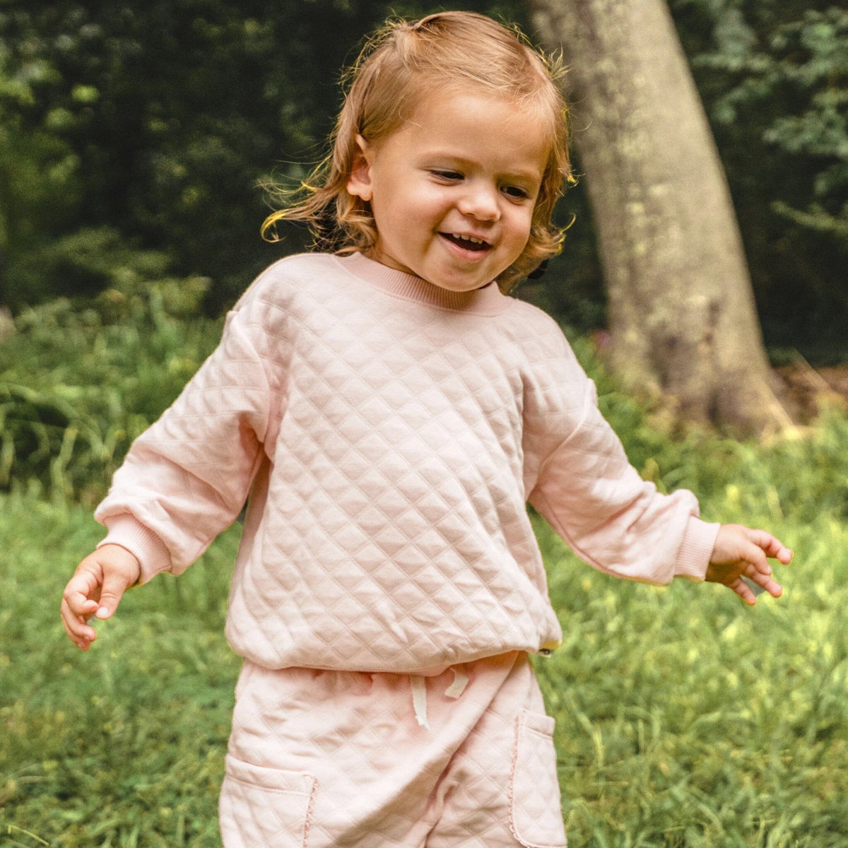 2-Piece Baby Girls Pink Quilted Top & Jogger Set outfits Gerber® 