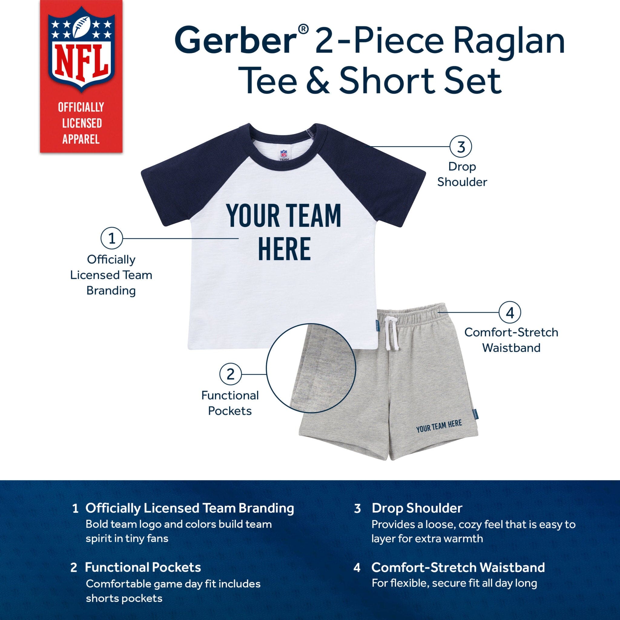 2-Piece Infant & Toddler Boys Washington Commanders T-Shirt and Shorts Set NFL NFL 