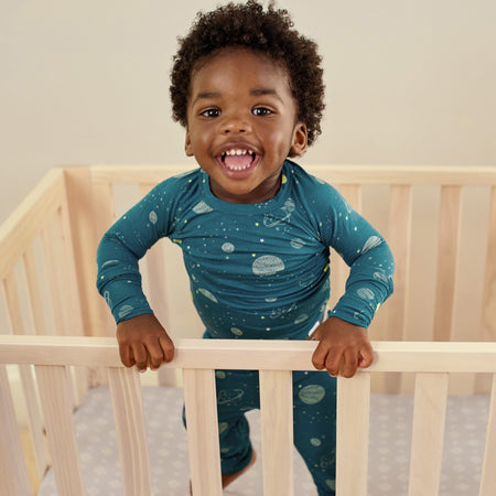 2-Piece Infant & Toddler Boys Blue Space Snug Fit Pajamas