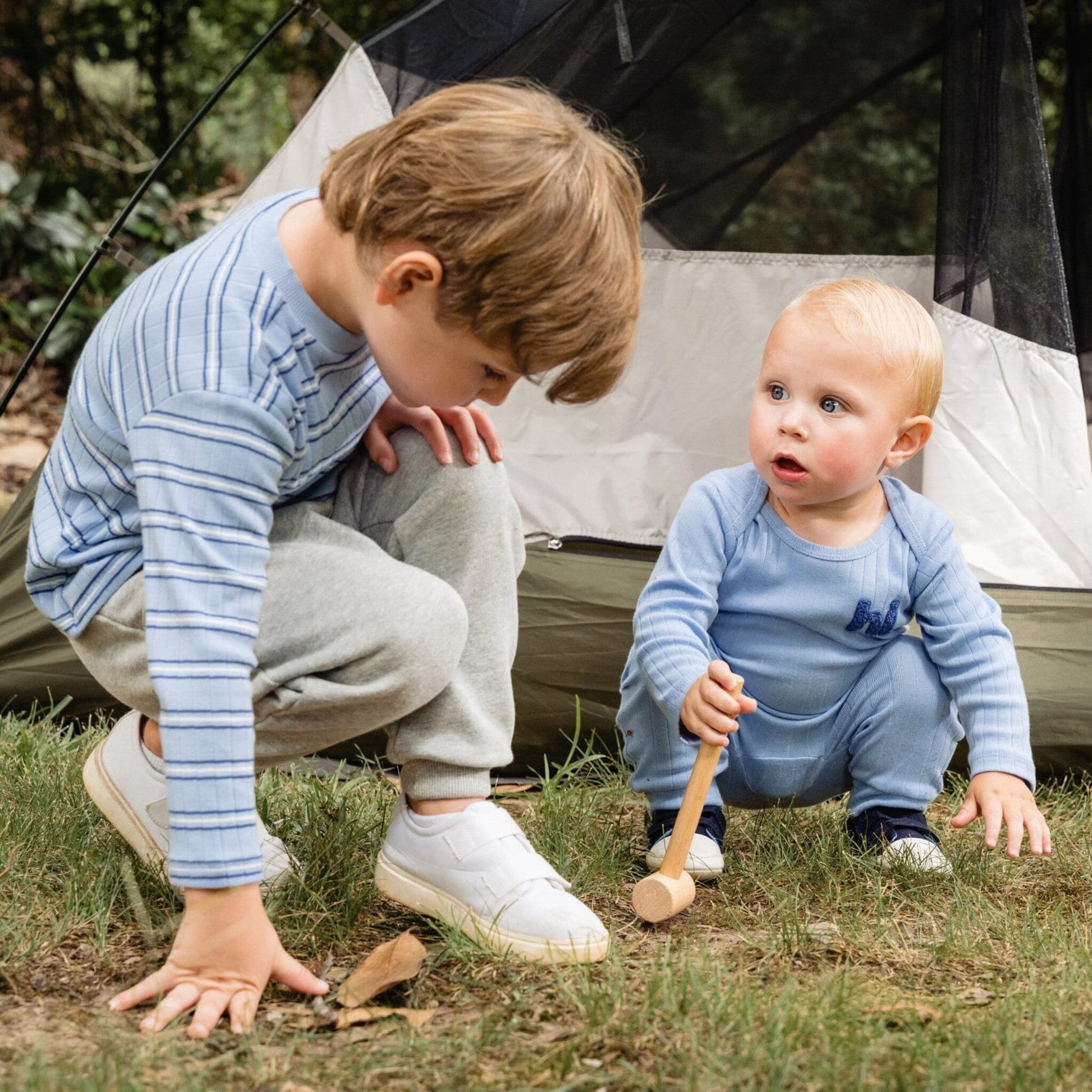 2-Piece Infant & Toddler Boys Blue Stripe Top & Jogger Set outfits Gerber® 