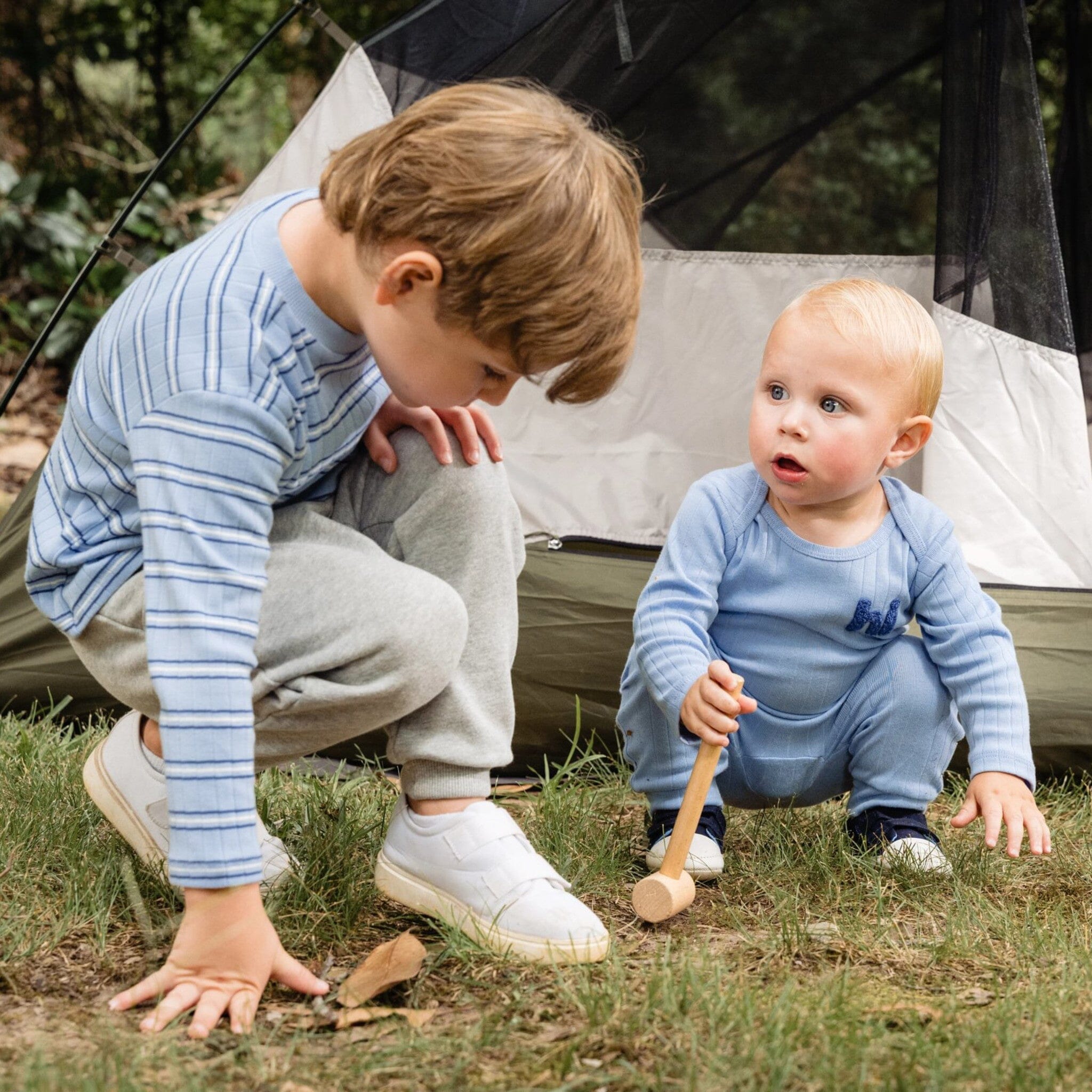 2-Piece Infant & Toddler Boys Blue Stripe Top & Jogger Set outfits Gerber® 