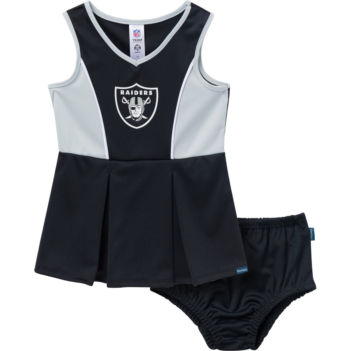 2-Piece Infant & Toddler Girls Las Vegas Raiders Dress and Panty Cover Set NFL NFL 