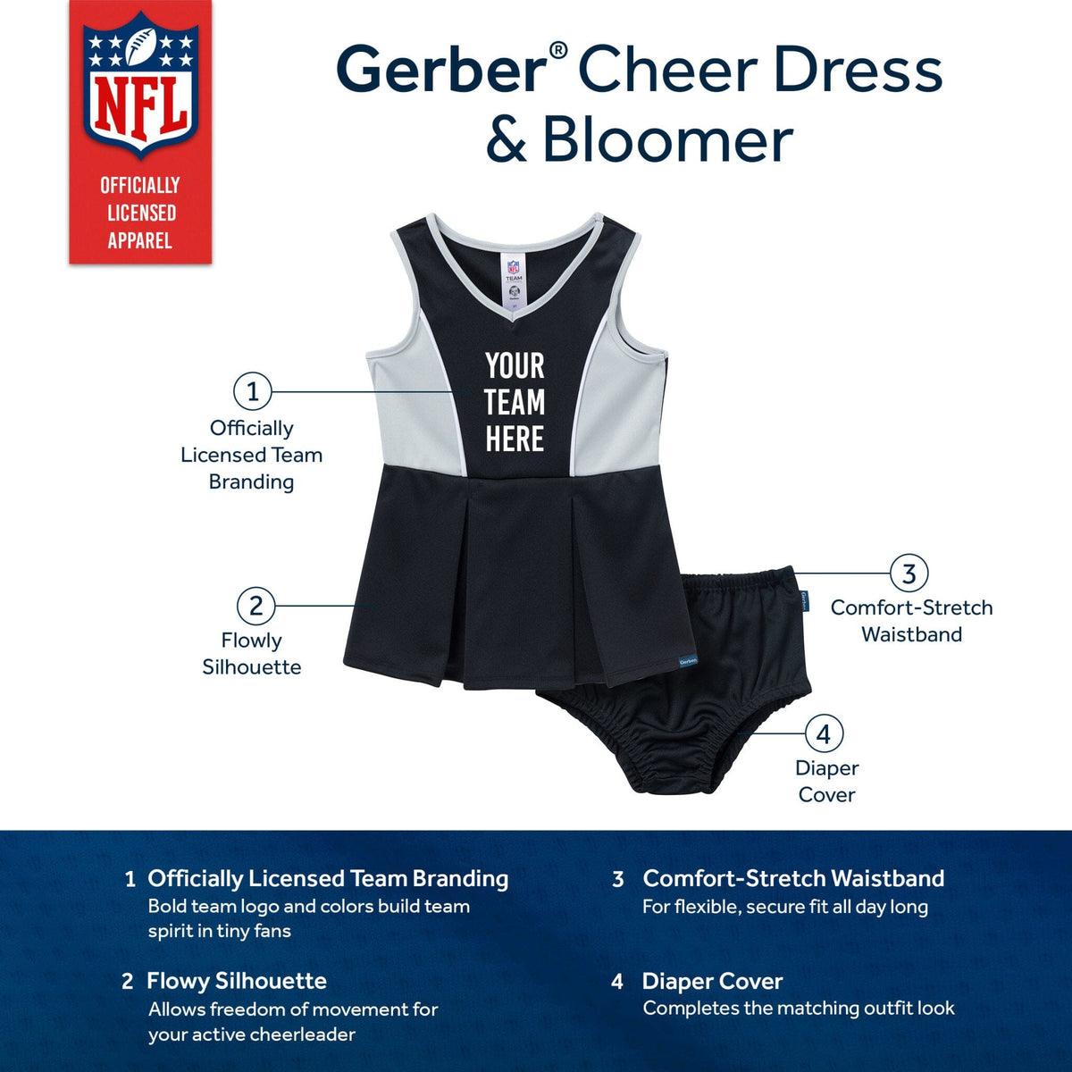 2-Piece Infant & Toddler Girls Miami Dolphins Cheer Dress Set NFL NFL 